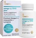 Xtendlife Omega 3 DHA Plus Fish Oil for Heart, Brain, Eye & Skin Health - 1100 mg Omega-3 DHA, EPA, lykopeeni & astaksantiini - 1 kuukauden toimitus (60 kreivi)