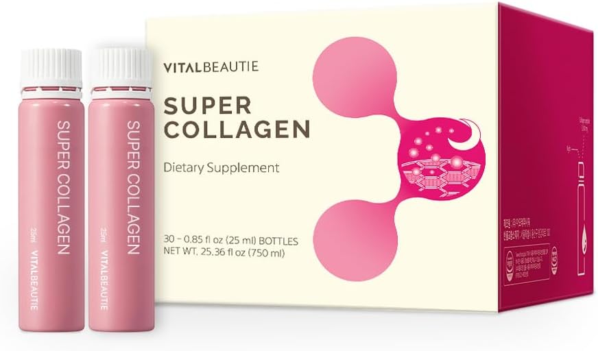 VITALBEAUTIE Super Collagen Original (Liquid Marine Collagen) Sisältää GABA iholle, hiukset, kynnet + stressin lievittäminen, Terve uni AMOREPACIFIC Korean ihonhoito - 30 Tarjoukset