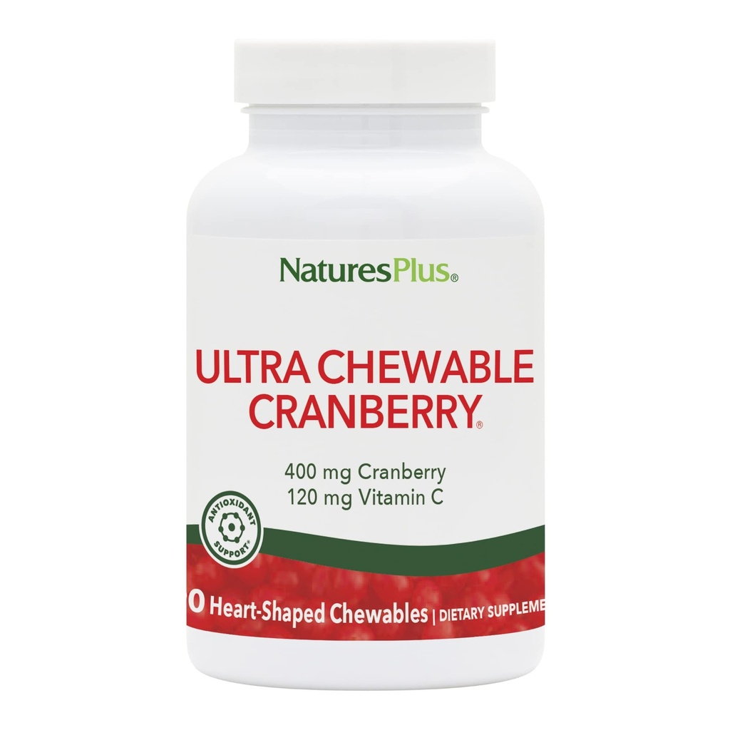 NaturesPlus Ultra Chewable Cranberry - 90 Love Berries tabletter - Främjar urinvägshälsa - Icke-GMO, Gluten Free - 45 portioner