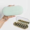 Dosey 7 Day Pill Compact Travel Pill Organizer - Pill Case med 7 Pill Compartments for Medicine Storage & Protection - Stylish & Elegant Medication Organizer med Mirror, Sage
