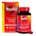 MegaRed Antarctic Krill Oil 500mg Omega 3 Fatty Acid Supplement, Extra Strength EPA & DHA Krill Oil Softgels (90cnt Box), Astaxanthin, Heart Health Supplement med No Fish Oil Aftertaste