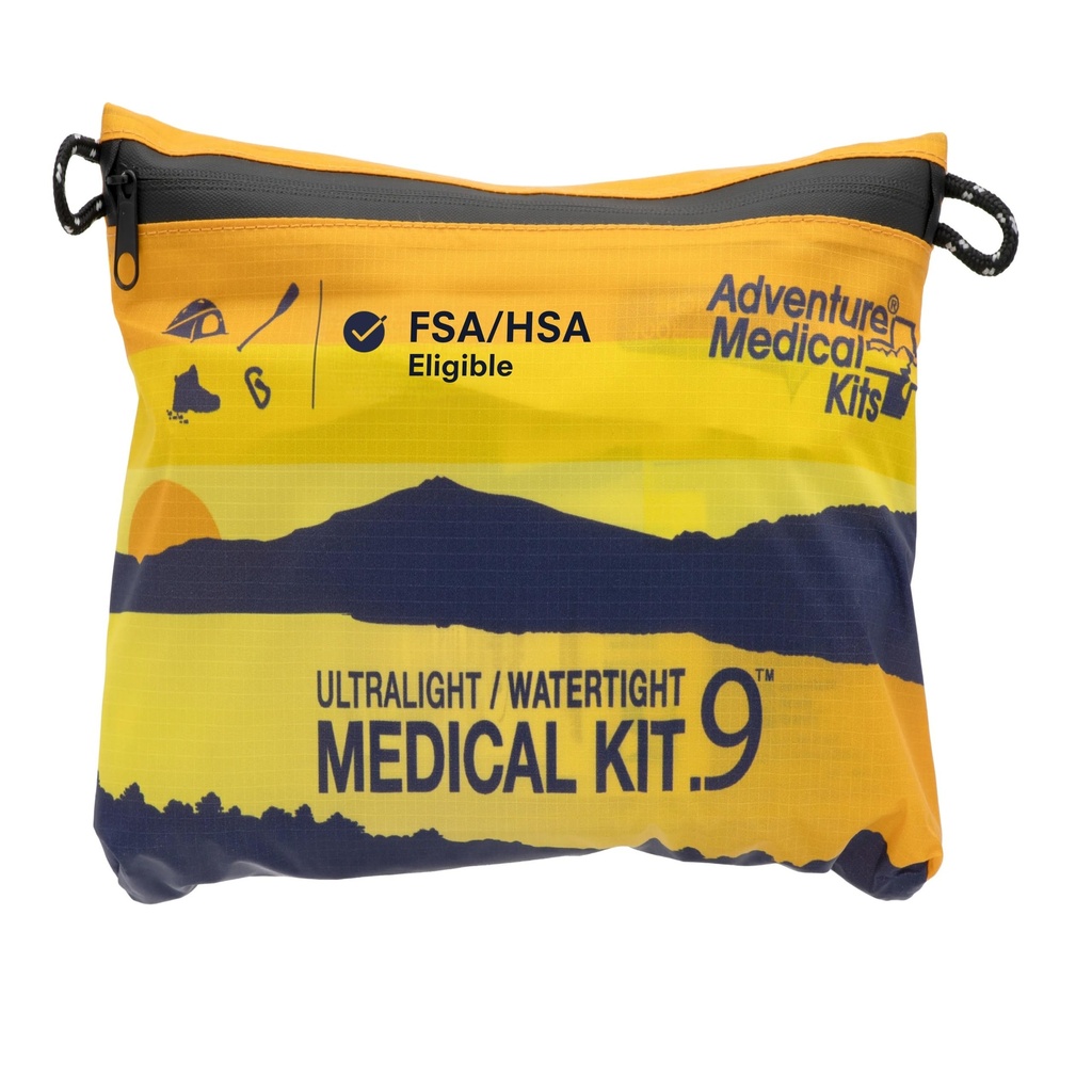 Adventure Medical Kits Ultralight/Watertight Medical Kit .9, (4 Person) | Features Waterproof DryFlex Inner Bag with Bandages, Gauze & Medications for Wound Care, Plus Moleskin for Blister Relief