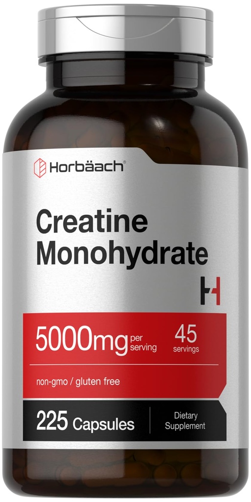 Horbäach Creatiini Monohydraatti 5 g ... 225 kapselia...