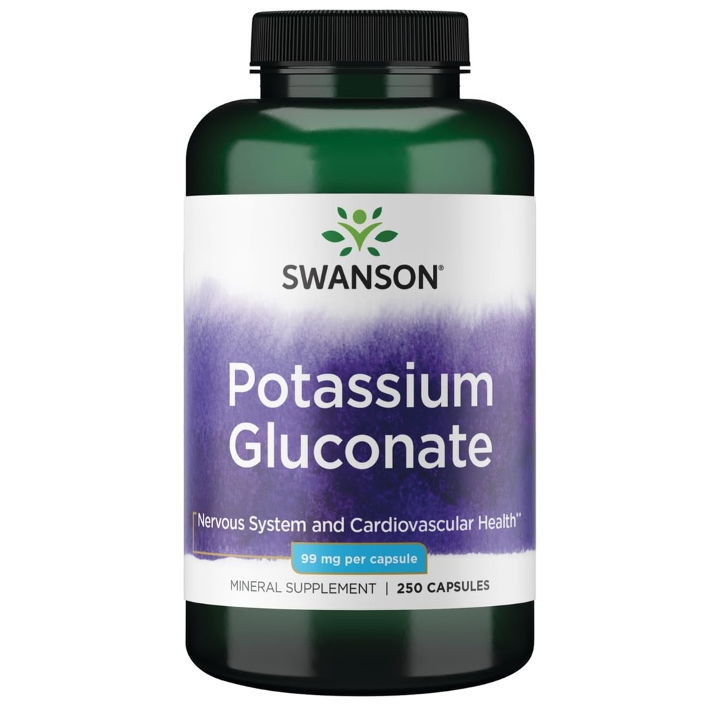 Swanson Kalium (Gluconate) 99 Milligrammaa 250 kapselia