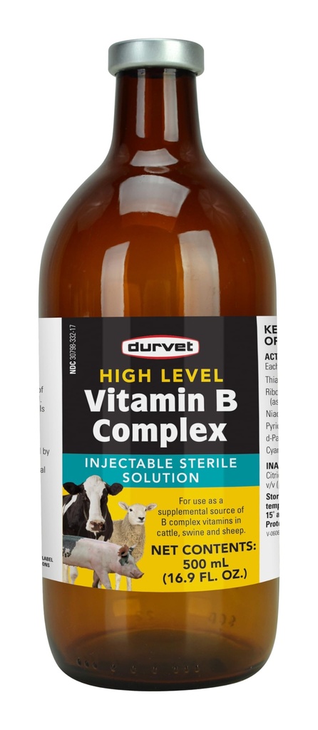 Durvet 063404 Korkea B-vitamiinikompleksi Keltainen.500 Ml