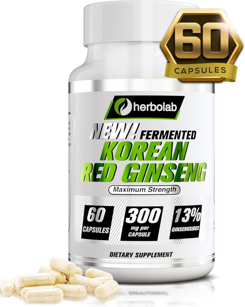 Herbalab Korean Red Ginseng Fermented 10:1 (13% ginsenosidit) - Aito Panax Ginseng Koreasta 6 vuotta vanhoja juuria - Patentoitu uutetekniikka