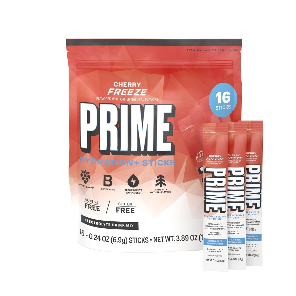 PRIME HYDRATION+ Sticks Cherry Freeze ... Hydraation Powder Single serve Sticks...