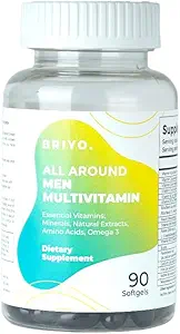 Briyo All Around Miehet - Multivitamiini miesten 38 Essential Vitamiinit, Minerals, Omega 3 ja kasviuutteet ... tukee energiaimmuniteettia...