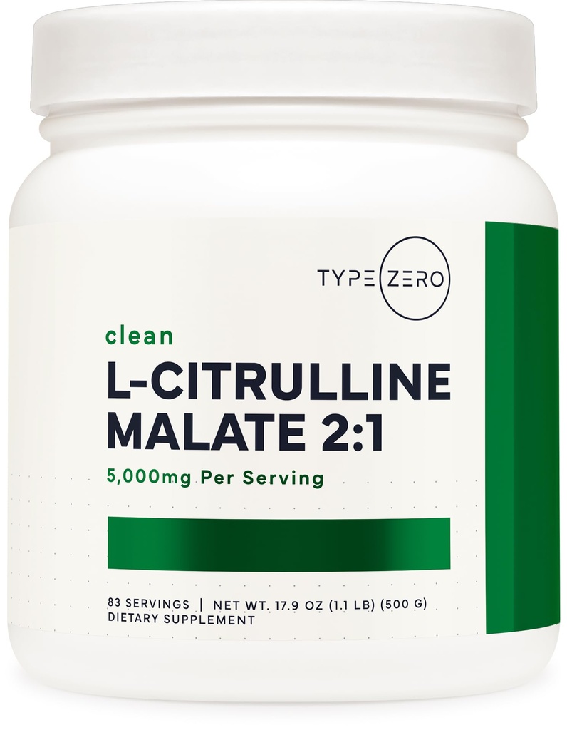 Tyyppi Zero Clean L-Citrulline Malaatti 2:1 Powder Drink Mix (500g, Mautonta) (83 Tarjoilua) - Keto Friendly, Gluteeniton, Ei-GMO