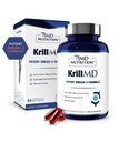 1MD Nutrition KrillMD - Antarctic Krill Oil Omega 3 Supplement med Astaxanthin, EPA, DHA | 2X effektivare än fiskolja | 60 Softgels