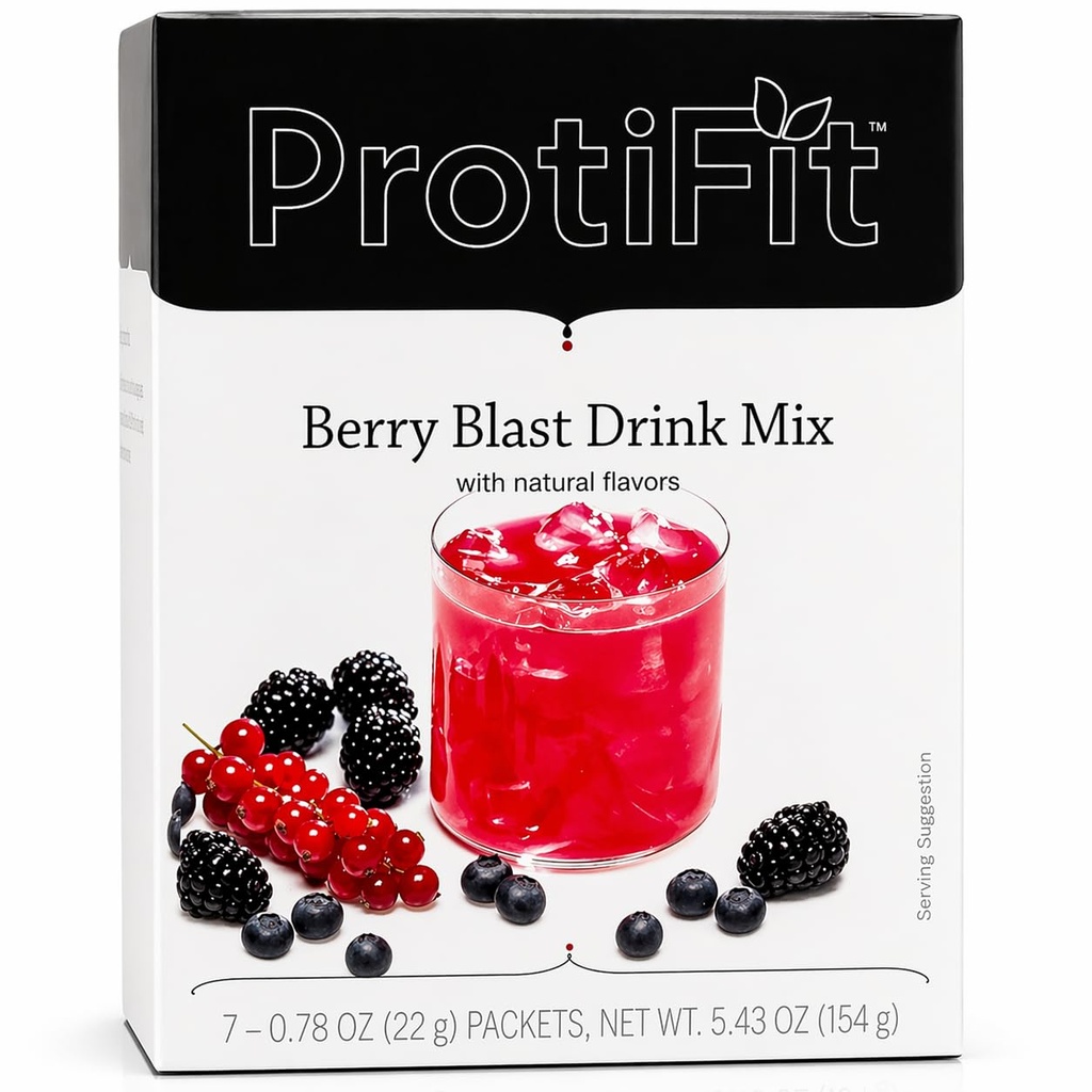 ProtiFit - Korkea proteiini Hedelmät Maustettu Powder Drink Mix, 15g Proteiini, Alhainen Kalori, Sokeriton, Ihanteellinen Proteiini Yhteensopiva, 7 Tarjoilua per laatikko (Berry Blast)
