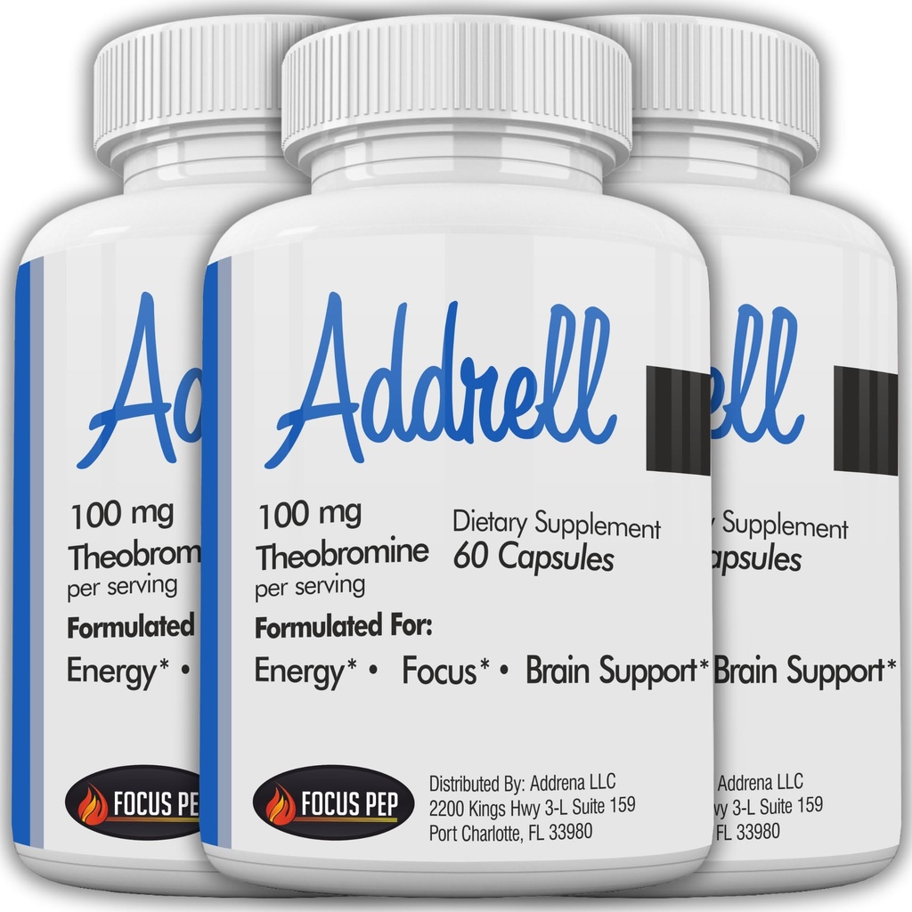 Addrell Energy Stimulant pillereitä- Study Supplement Vaihtoehtoinen pilleri, Natural Nootropic lisäravinteet & Cognitive Enhanceer Varaosa Kohota mielen selvyyden naisten & miesten - 180 kapselia