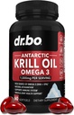 Krill Oil Omega 3 500mg - Antarktis Krill Oil 1000mg Softgels Capsules EPA, DHA, Astaksantiini, Fospholipids - Omega 3 rasvahapot lisäravinteet, Natural Pure Supplements naisten ja miesten - 60 Softgels