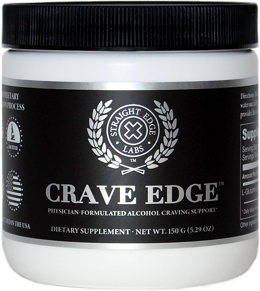 Crave Edge Alkoholinhimon tuki, lääkäri formuloitu alkoholin korvausjuoma, lopettaa juominen, maksan detox, nopea näytteleminen, ei suuria pillereitä tai huono maku (150G jauhe, 30 tarjoilua)