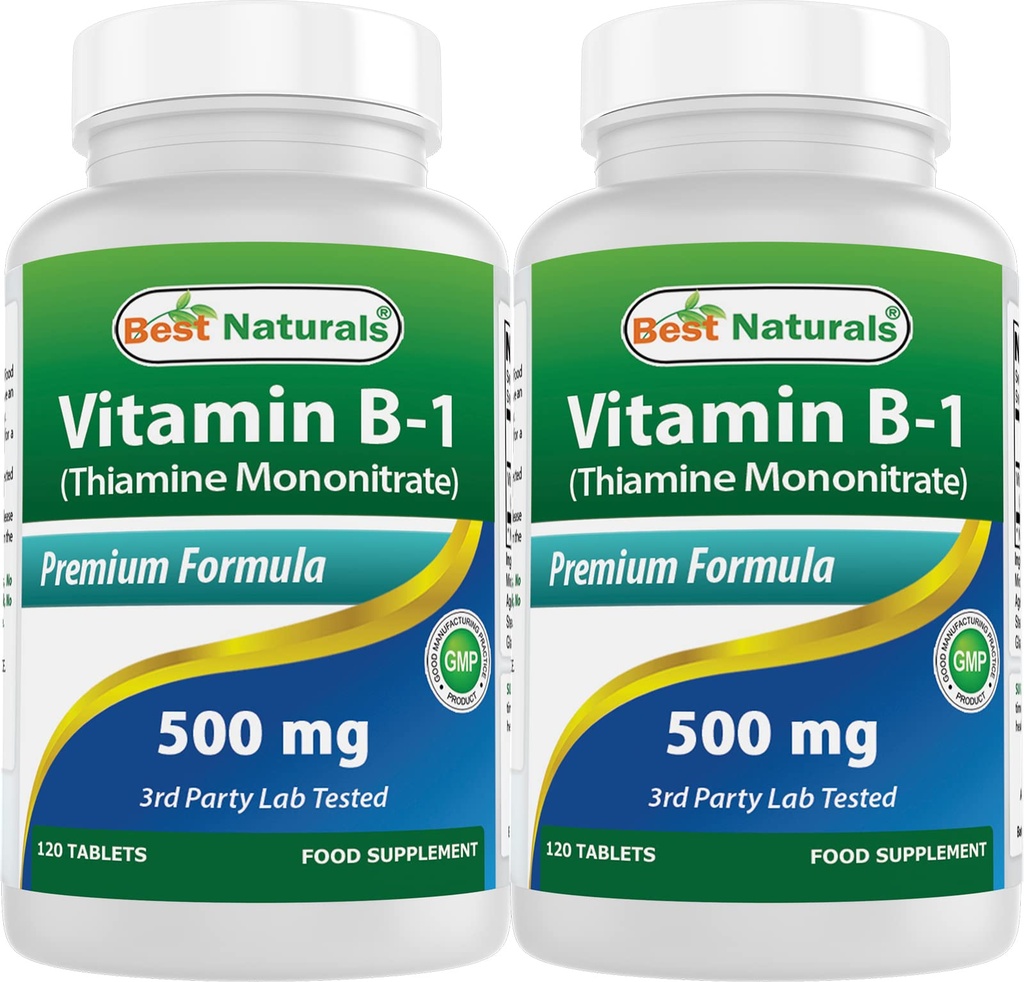 Bästa naturvitamin B1 som tiamin Mononitrate 500 mg tabletter (120 greve av 2)