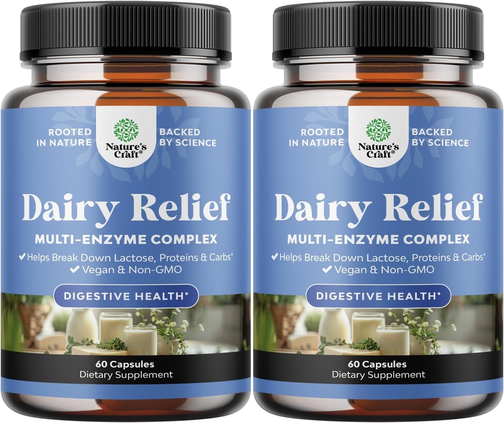 Laktoosi-intoleranssi pillereitä 120 päivän tarjonta - Nopeasti toimivat Dairy Dgestive Enzymes - Dairy Relief pillereitä digestion, turvotus, kaasu ja carb proteiini - Digestio täydentää Laktoosi-intoleranssi helpotus