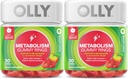 Olly Metabolia Gummy Rings, Apple Sider Viinietikka, B12-vitamiini, Kromi, energia ja ruoansulatuskanavan terveys, purutabletti, Apple Flavor, Twin Pack - 60