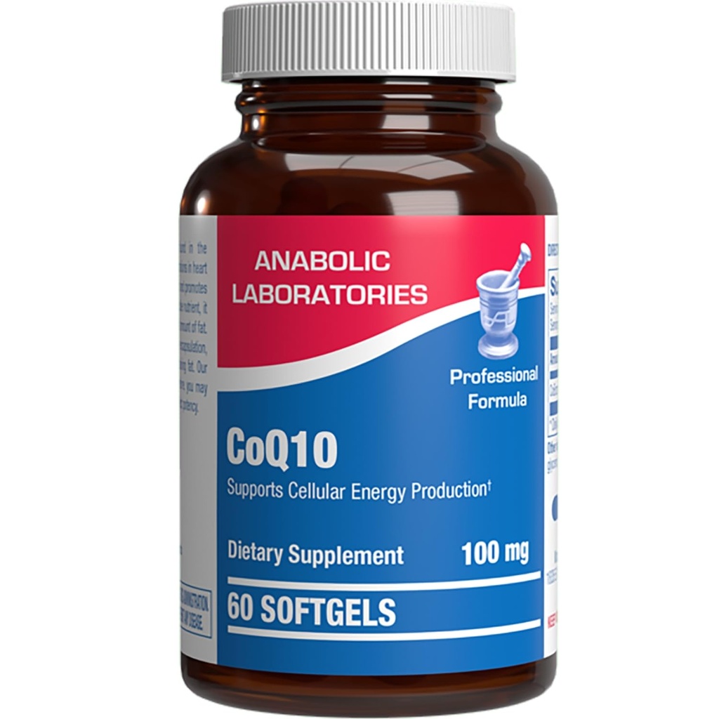 Korkea Imeytyminen CoQ10 100mg Softgels - Clinical Formula Coenzyme Q10 100mg Skin Heart Energy Antioksidantti ja aivojen tuki - Helppo niellä - Valmistettu Yhdysvalloissa cGMP tilat - 60 tarjoilua