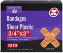 Liima Bandage - laatikko 100 3/4" Joustava sukkanauhat viiltoja, scrapes, Burns - Latex vapaa, Steriili pieni side