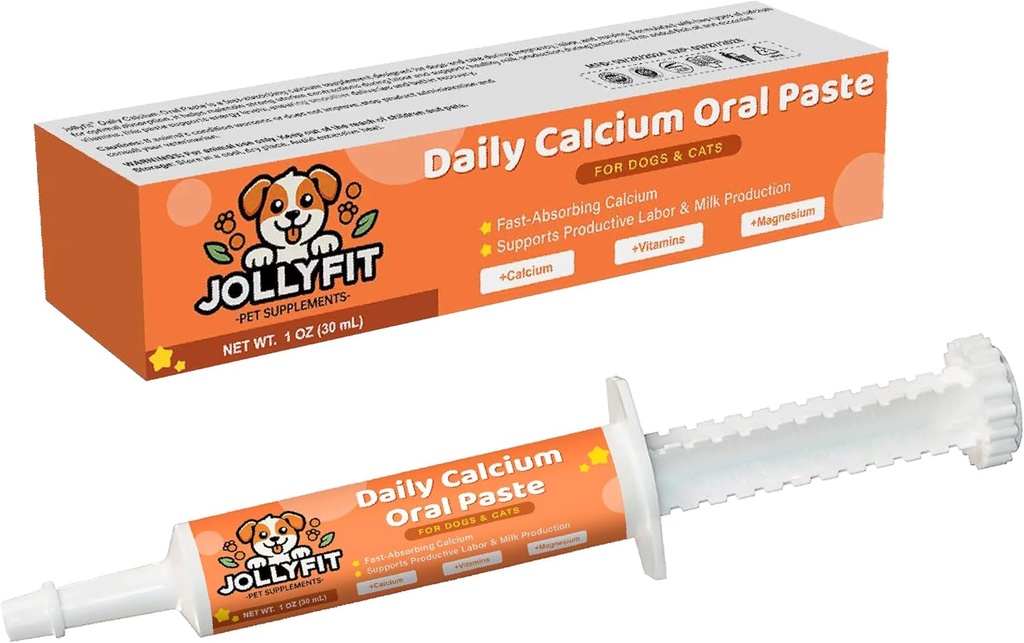 Oral kalsium Whelping Dogs & Cats, nopea absorbing kalsium koirille, tukee Whelping Labor and Milk Production, parantaa Colostrum pennut, Päivittäinen kalsium täydentää lemmikkieläimet - 1 oz