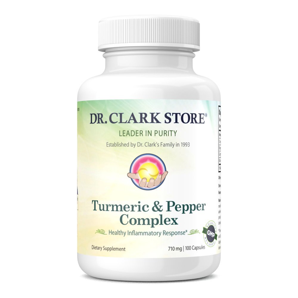 Dr Clark Store Turmeric & Black Pepper Extract - 710mg, 100 kapslar, Immune Support, Antioxidant, Digestion Health Supplement för vuxna