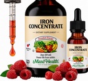 Maxi Health Iron Supplement 15mg per ML ... Lisätä energiaa ja verta ilman pahoinvointia tai ummetusta... Nestemäinen Iron Drops miesten, naisten ja lasten 2 oz. (2 oz, 2 Pack)