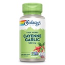 SOLARAY Cayenne Valkosipuli 540 mg - Cayenne Pippuri ja valkosipuli lisäravinteet kapsaisiini - toimittaa 40,000 lämpöyksikköä - ei-GMO-hanke todennettu, Vegan, 60 päivän takuu - 100 palvelinta, 100 VegCaps