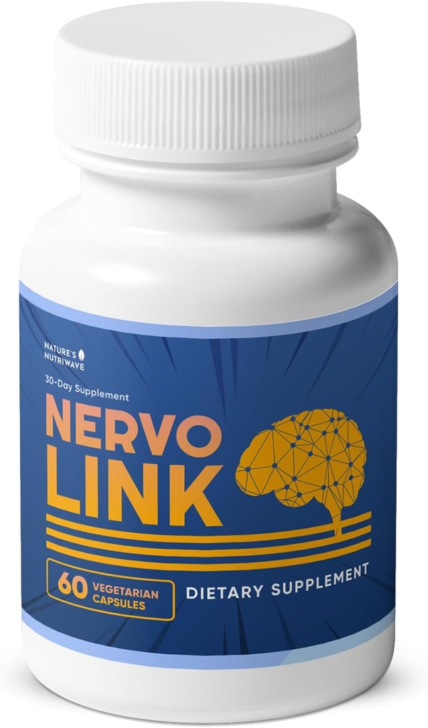 Nervolink - 100% Natural Supplement for Nerve-Support & Energy Boost, Reishi, Shiitake, ja Lion