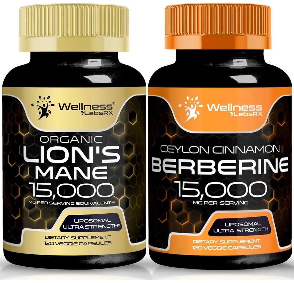 WELLNESS LABSRX Lions Mane Capsules och Berberine Capsules