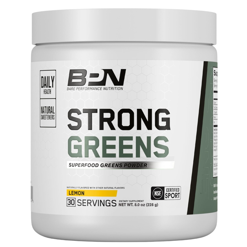 BARE TEHTÄVÄT RAVINTO, BPN vahvat vihreät Superfood Powder, sitruuna, 30 tarjoilua
