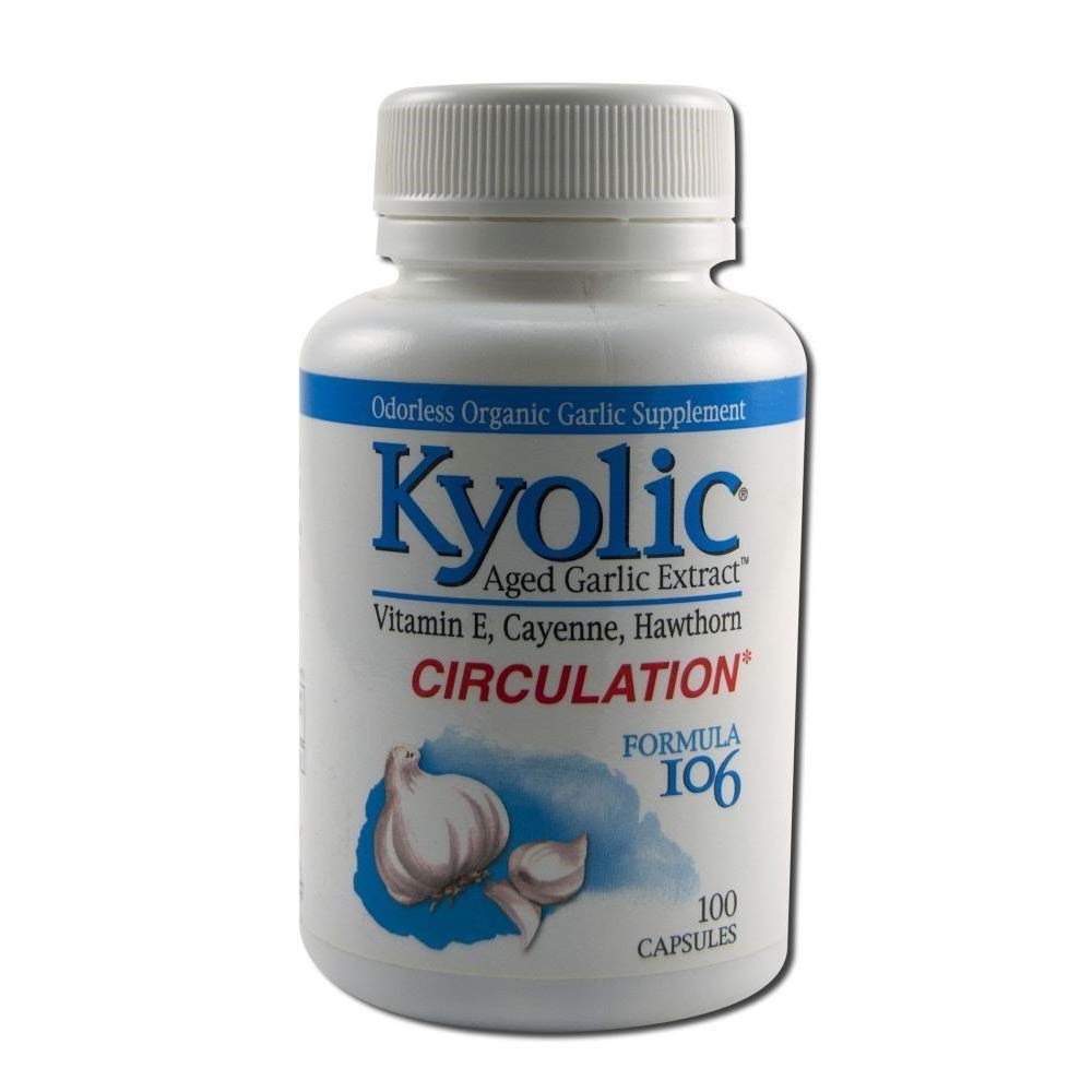 Kyolic - Formula 106-vuotias valkosipuliuute verenkiertoon - 3 pakkaus 100 kapselia (300 kapselia yhteensä)