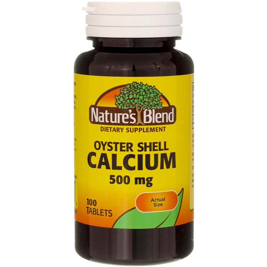 Nature's Blend Oyster Shell Calcium 500 mg tabletti - 100 kt, 2 kpl pakkaus