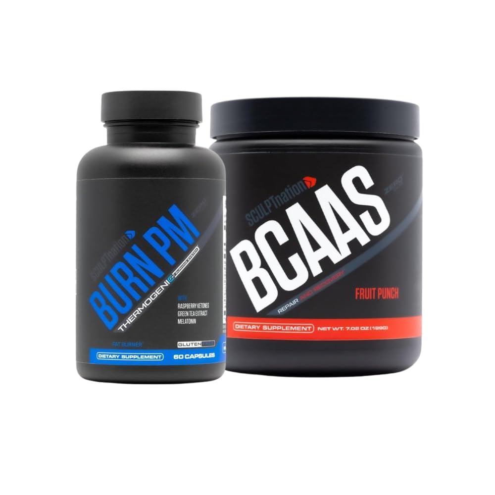 Veistos Nation by V Shred Burn PM ja BCAA Fruit Punch Powder Bundle