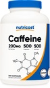 Nutricost kofeiini pillereitä, 200mg per tarjoilu (500 Caps)