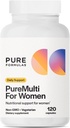 PureFormulas PureMulti for Women - Kattava monivitamiini naisille, joilla on olennaisia ravinteita ja kasviperäistä tukea Naiset päivittäin monivitamiinit ravitsemustuki non-GMO - 120 kapselia
