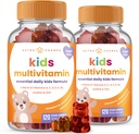NutraChamps 120 gummy-vitamiinia lapsille (Pack of 2), sokerittomat lapset Vitamiinit Gummy Multivitamiini, Vegaanit ja ei-GMO, mansikka, passionhedelmät, persikka ja kirsikka