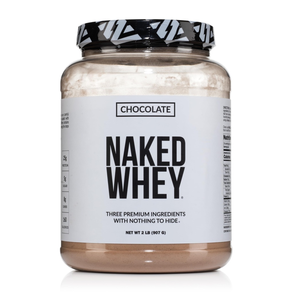 NAKED Whey Chocolate Protein Powder - Endast 3 Ingredienser - Grass Fed Whey Protein Powder, Organic Chocolate och Organic Coconut Sugar, No GMO, No Soy och Gluten Free - 24 portioner