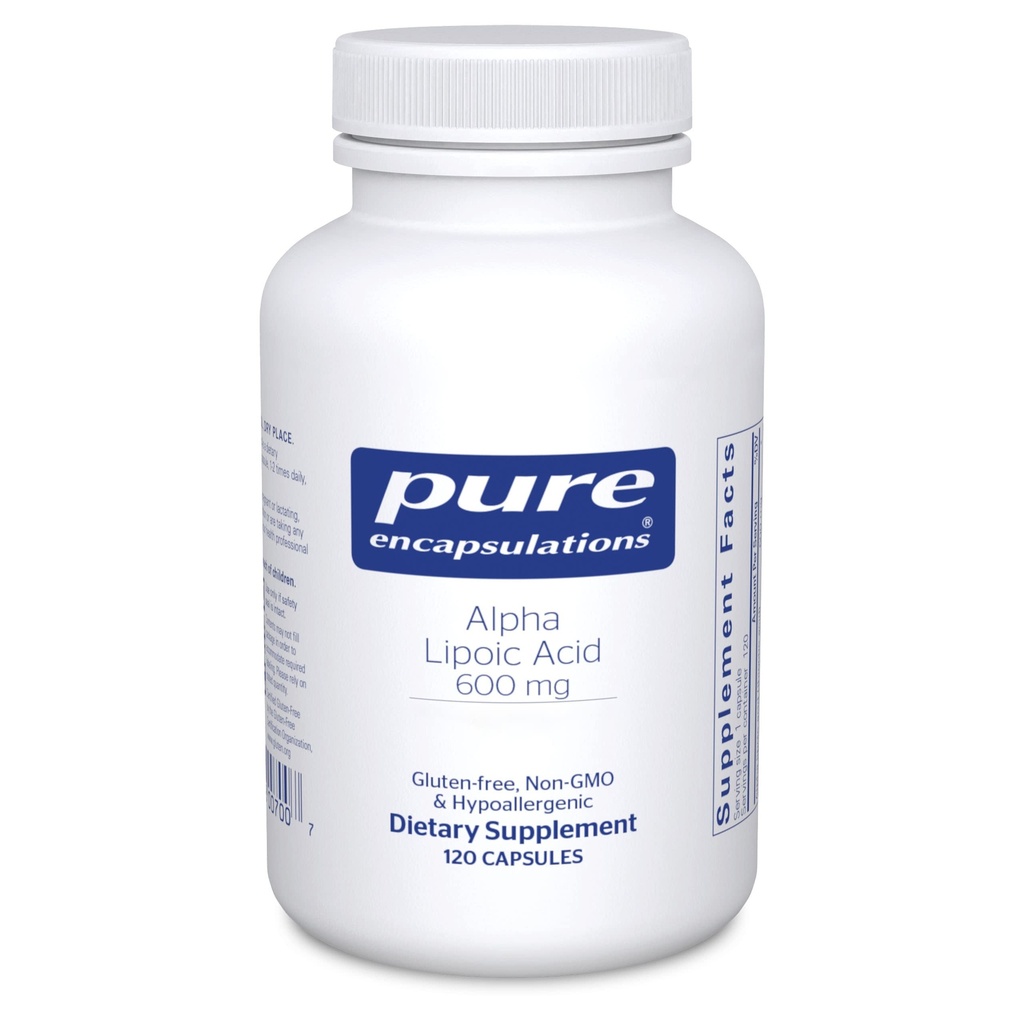 Puhtaat kapselit Alfa Lipoic Acid 600 mg - ALA- täydennysosa maksan tuki, antioksidantit, Hermoterveys, kardiovaskulaarinen terveys ja hiilihydraatteja Tuki - Premium Alpha Lipoic Acid - 120 kapselia
