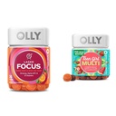 Olly Laser Focus Gummy 36 Count ja teinityttö Multi 70 Count Berry Melon