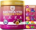 Keppi Electrolytes Powder - Passionfrukt smak - No Sugar Hydration Supplement med kalium, magnesium, natrium - 50 portioner - Keto, Vegan, Fasting-Friendly, Zero Calorie Electrolyte Drink