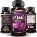 Dream Natural Sleep Supplement for Aikuinen rentouttava uni, Herätys Lepää - Non Habit Unilääke kapselit ilmaiseksi sokeria, Karbeja - Melatoniini, Magnesium, 5HTP, L-Theanine, GABA - ei-GMO 60 unilääkkeitä