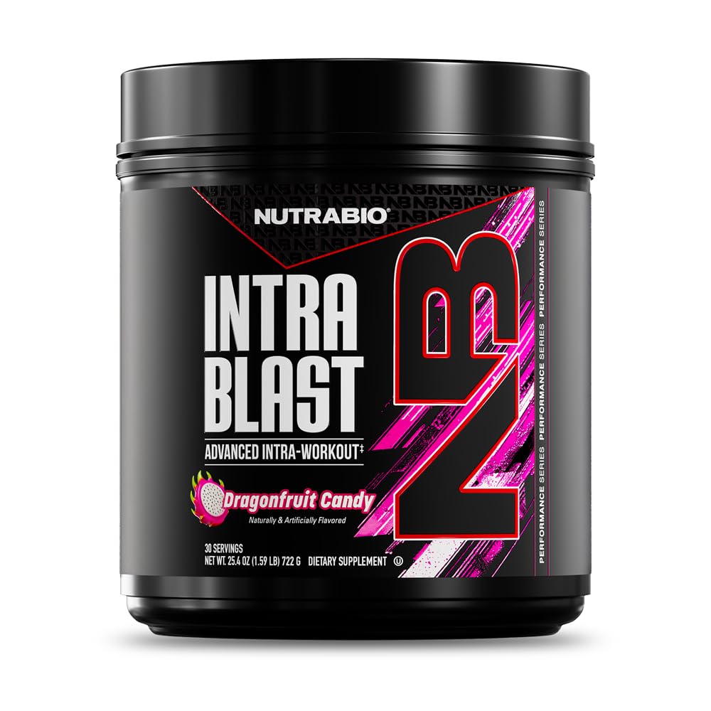 NutraBio Intra Bcaa Powder Aminohappolisä, Elektrolyytti ja nesteytys Blend, Intra, Pre harjoitus ja lihasten Recovery, 20g Eaa Aminohapot Powder, 5g glutamiini- Dragonfrut Candy, 30 tarjoilu