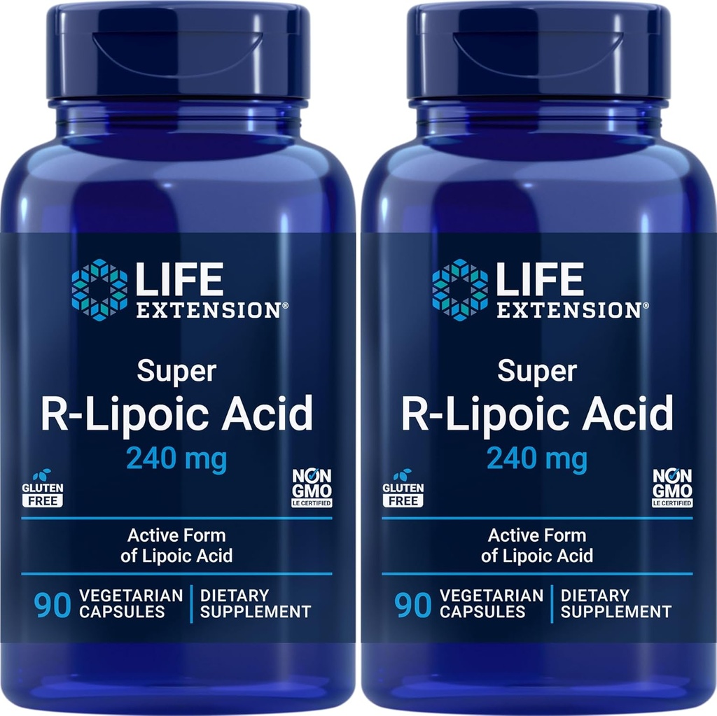 Life Extension Super R-lipoic Acid 240mg, 90 Veg-kapselia (pakkaus 2)