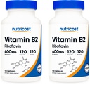 Nutricost B2-vitamiini (Riboflaviini) 400 mg, 120 kapselia (2 pulloa)