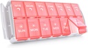 TookMag Weekly Medicine Pill Organizer 2 gånger om dagen, Easy Fill AM PM Pill Box, Large Capacity Quick-Refill 7 Day Pill Cases för Pills / Vitamin / fiskolja / tillägg (Patent Registered)