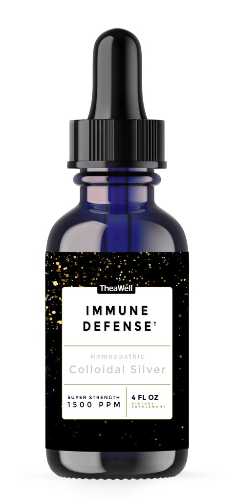 Kolloidinen hopea 1500 PPM, Super-vahva pitoisuus, immuunipuolustus, korkealuokkainen lievä hopeaproteiini (4.00 Fl Oz, 4.00 Fl Oz) TheaWell