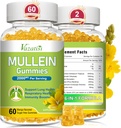 Mullein Gummies, Mullein Leaf Extract, jossa on bromelain, Quercetin, Pine Bark Support Lung Cleanse for Healthy Breathing, 120ct