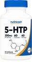 Nutricost 5- HTP 200mg, 60 Kasvissyöjän kapselit (5-hydroksitryptofaani) - ei-GMO & Gluteenittomat