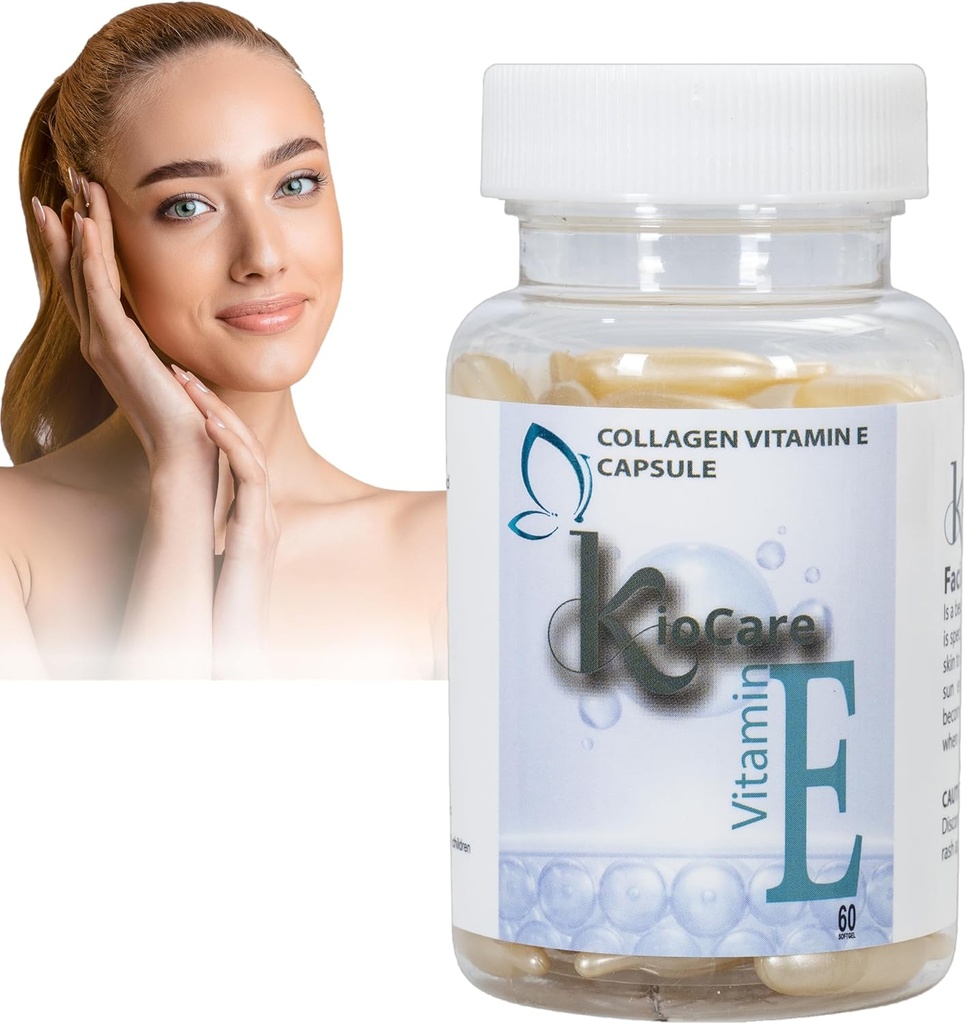 KIOCARE-Vitamin E Oil för Face-Skin Care, Vitamin E Oil-Vitamin E Capsules-Facial Skin Care Products-Face Serum-Face Care-Vitamina E para la Cara-Anti Aging-Aloe Vera-Face Oil och Serum för kvinnor