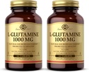 Solgar L-Glutamin 1000 mg, 60 tabletter (Pack of 2) - Natural Muscle Food - Främjar gastrointestinal (GI) Hälsa - Stöder hjärnhälsa - Non-GMO, Vegan, Gluten Free, Kosher - 60 Total Servings